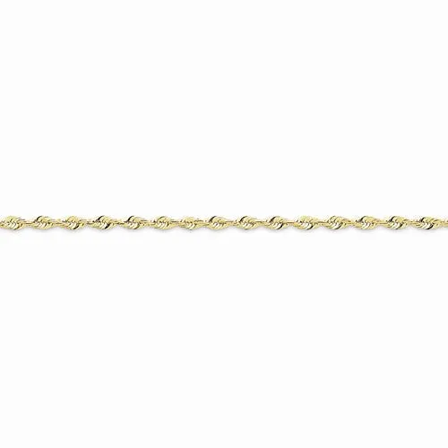 10K Yellow Gold Diamond-Cut Extra-Lite Rope Chain Anklet