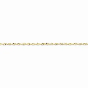 10K Yellow Gold Diamond-Cut Extra-Lite Rope Chain Anklet