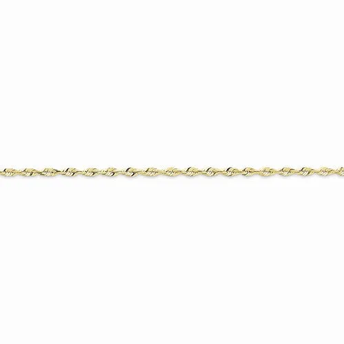 10K Yellow Gold Diamond-Cut Extra-Lite Rope Chain Anklet