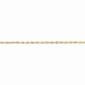 10K Yellow Gold Diamond-Cut Extra-Lite Rope Chain Anklet