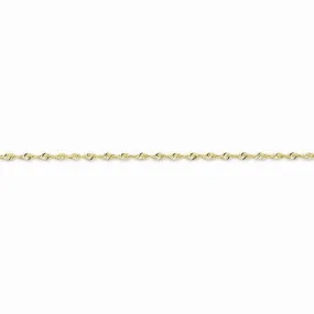 10K Yellow Gold Diamond-Cut Extra-Lite Rope Chain Anklet