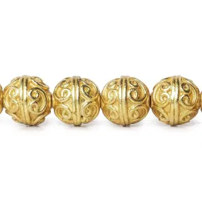 10mm 22kt Gold Plated Copper Bead Round Simple Circle 8 inch 20 pieces