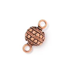 10mm Antiqued Copper Beaded Design Magnetic Clasp Set of 2