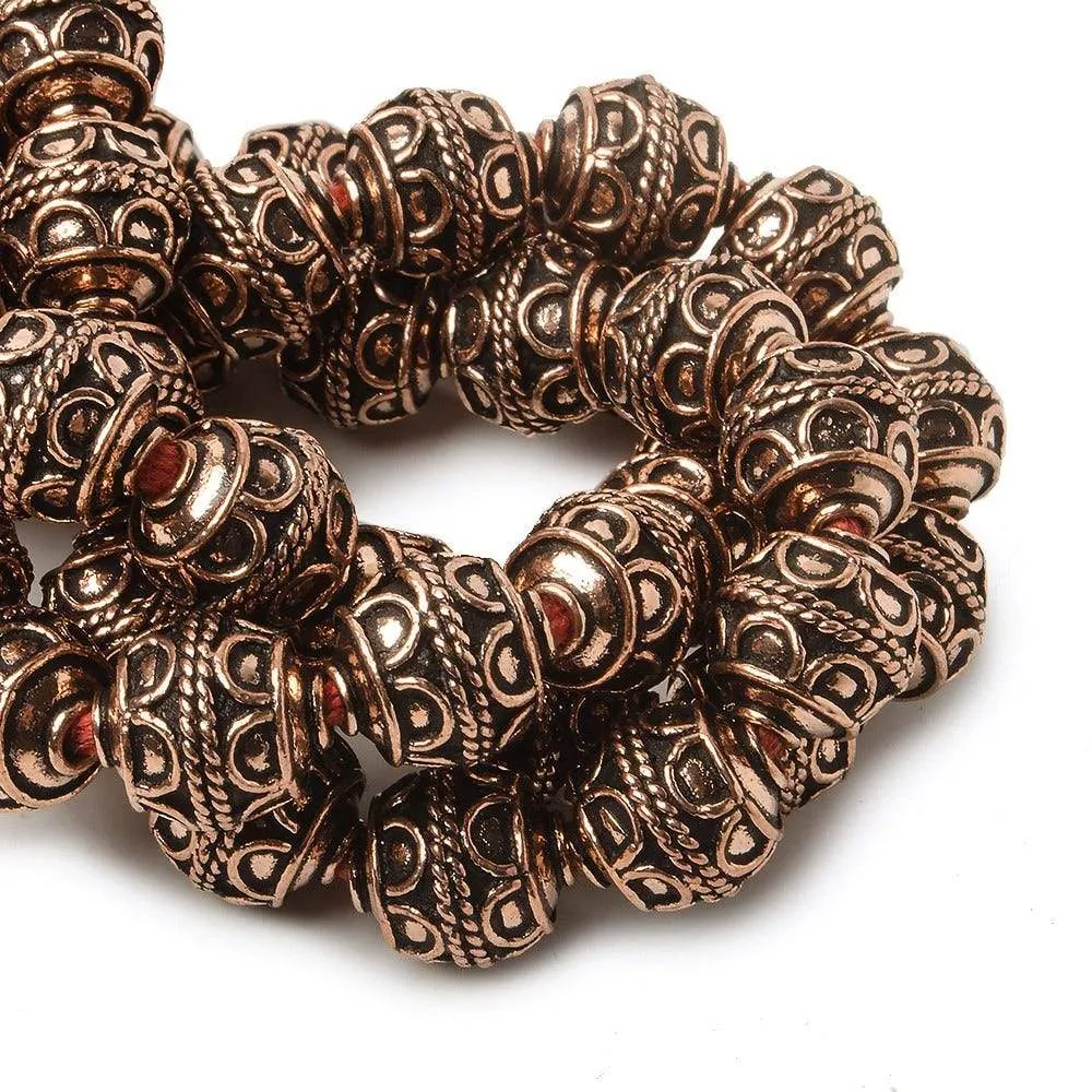 10mm Antiqued Copper Beads Roval Simple Arch 8 inch 18 pcs