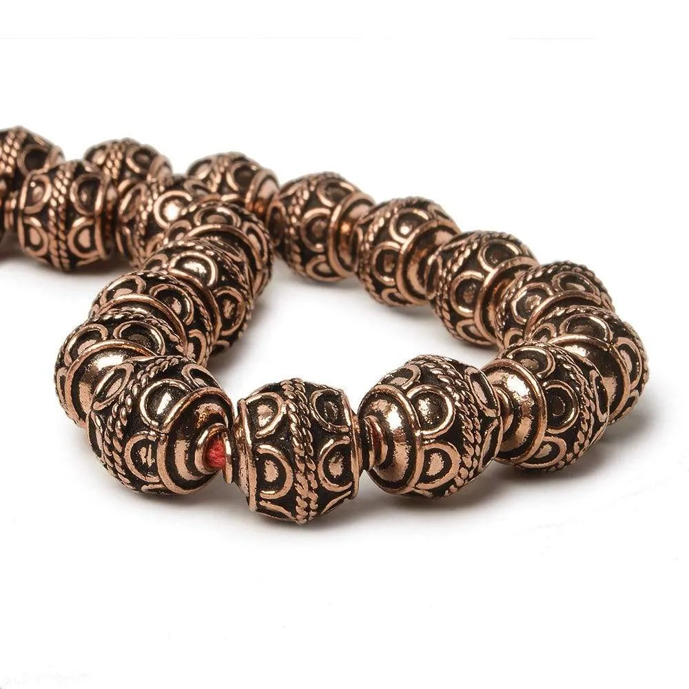 10mm Antiqued Copper Beads Roval Simple Arch 8 inch 18 pcs