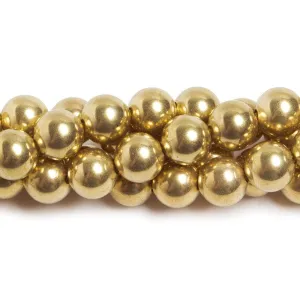 10mm Brass plain round beads 8 inch 22 pieces