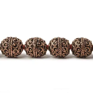 10mm Copper Bead Bead Roval Moroccan Circles 8 inch 18 pcs