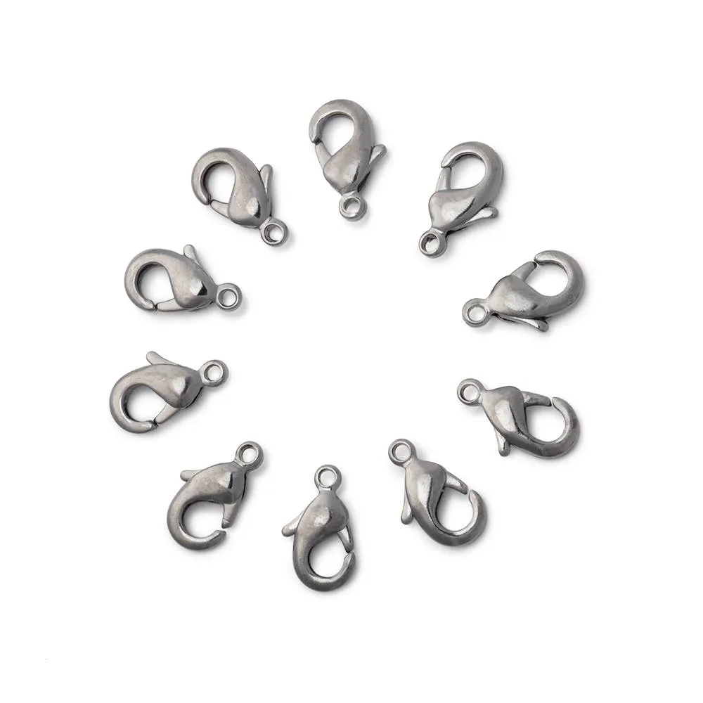 10mm Shiny Lobster Clasp Set of 10 Pieces