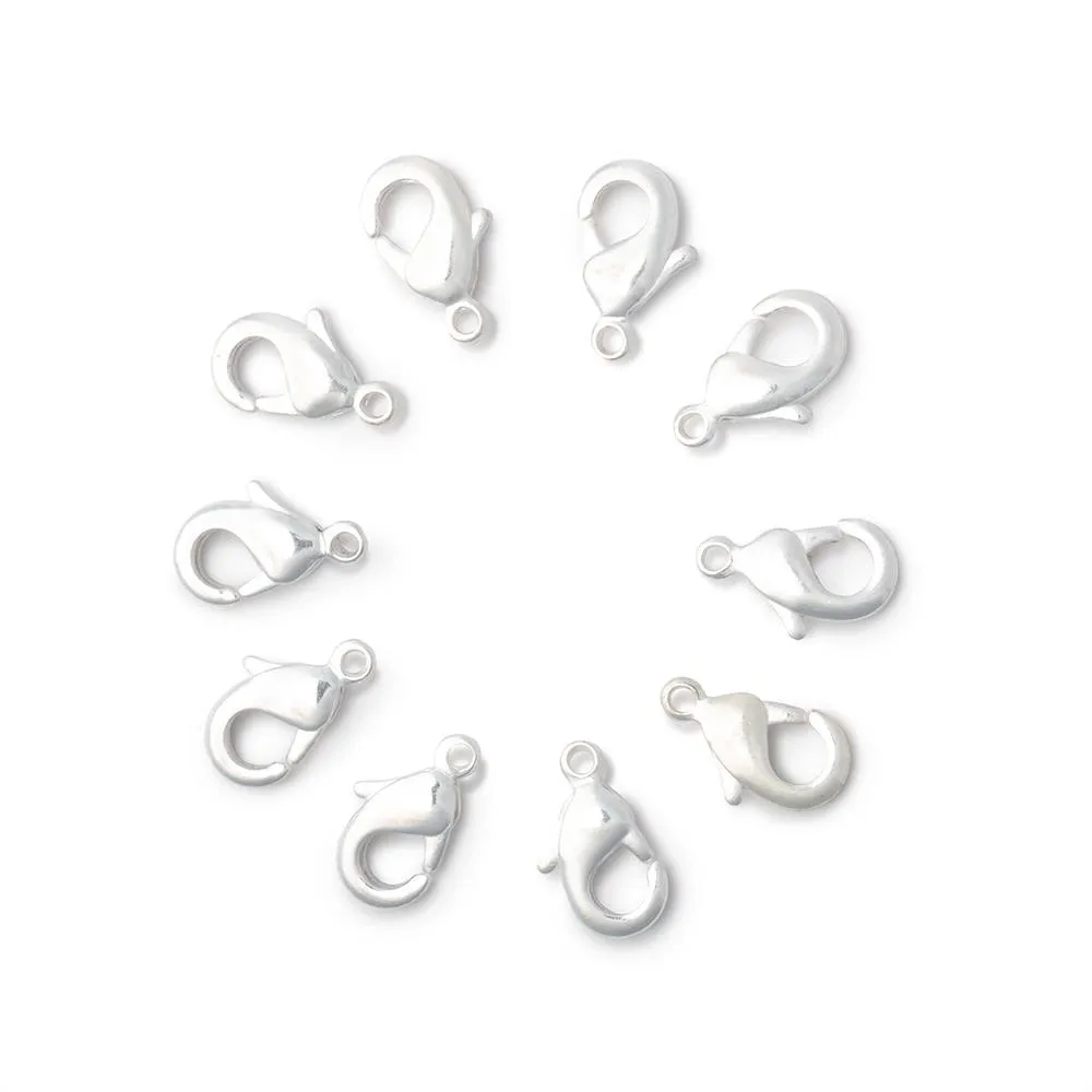 10mm Shiny Lobster Clasp Set of 10 Pieces