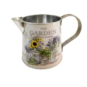 11.5 cm Metal Round Jug with Handle Sunflower Design