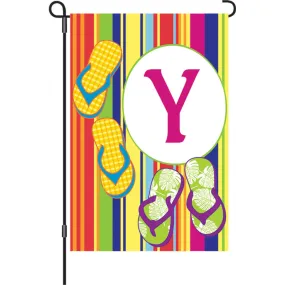 12 in. Summer  Monogram Flag - Y