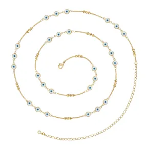 14K Gold Adjustable Sexy Waist Body Chains- Evil Eye Chain