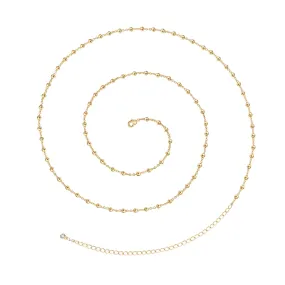 14K Gold Adjustable Sexy Waist Body Chains-Satellite Beads