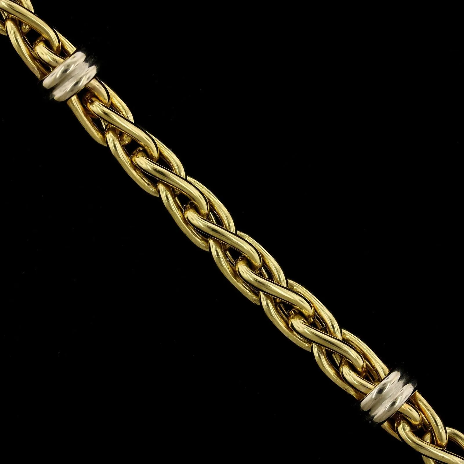 14K Two-tone Gold Estate Fancy Link Bracelet