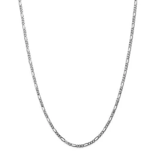 14KT GOLD 3MM FLAT FIGARO CHAIN NECKLACE - 4 LENGTHS & 2 COLORS