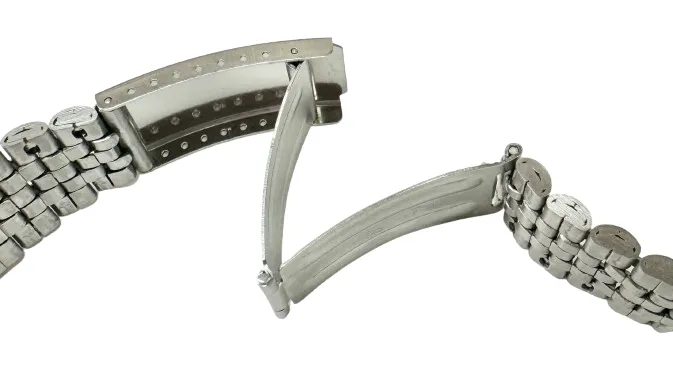 16MM Classic Jubilee Silver Tone Metal Band with Regular Fold Clasp