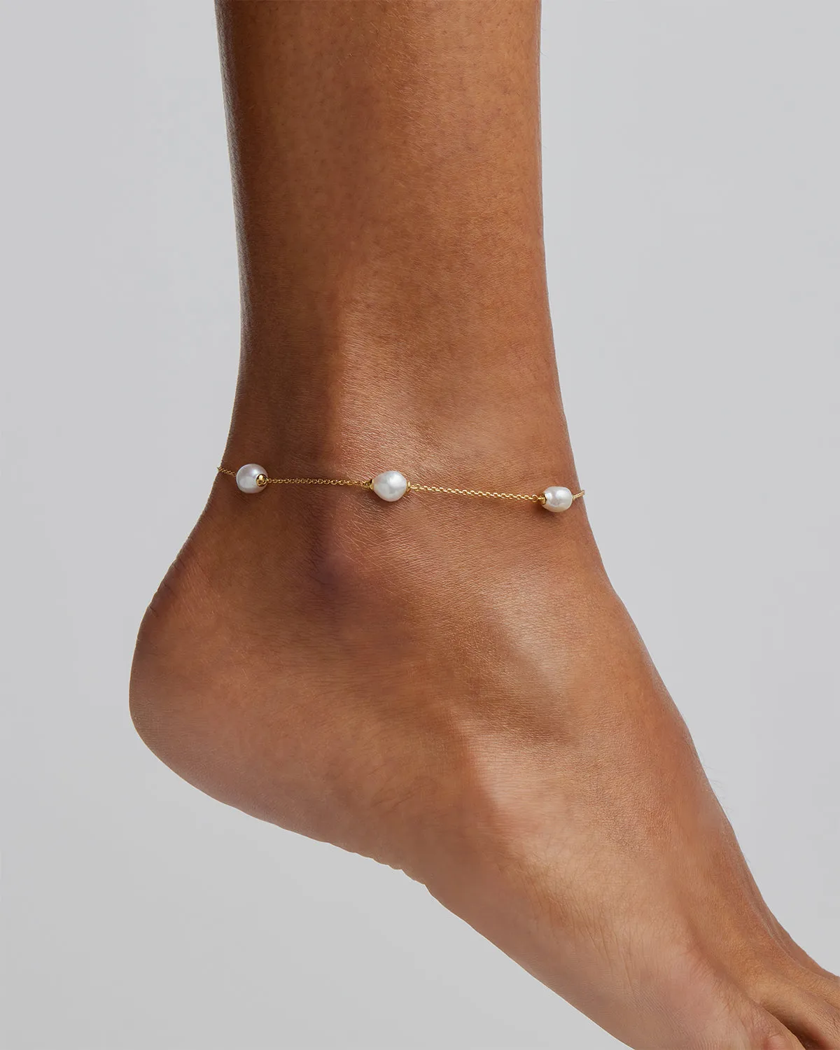 18k Gold Vermeil Harmony Pearl Anklet