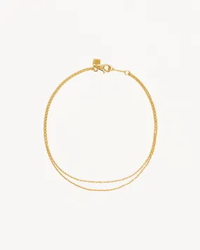 18k Gold Vermeil Purity Double Chain Anklet