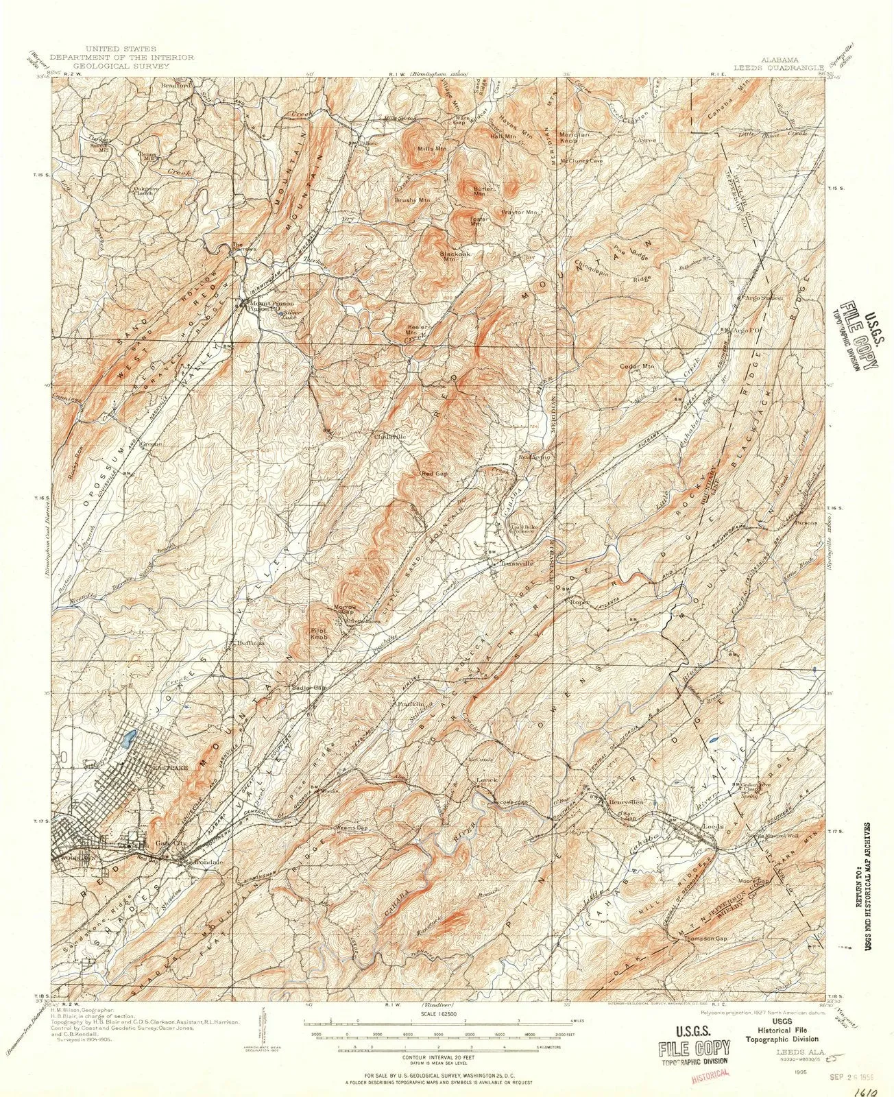 1905 Leeds, AL - Alabama - USGS Topographic Map