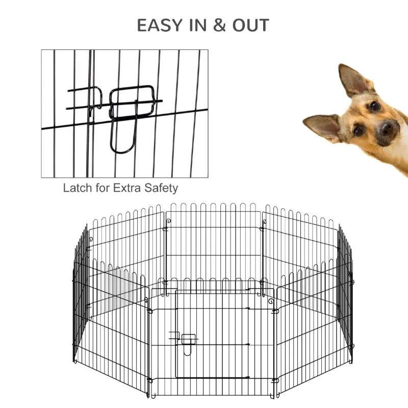 24" 8 Panel Metal Octagon Pet Playpen