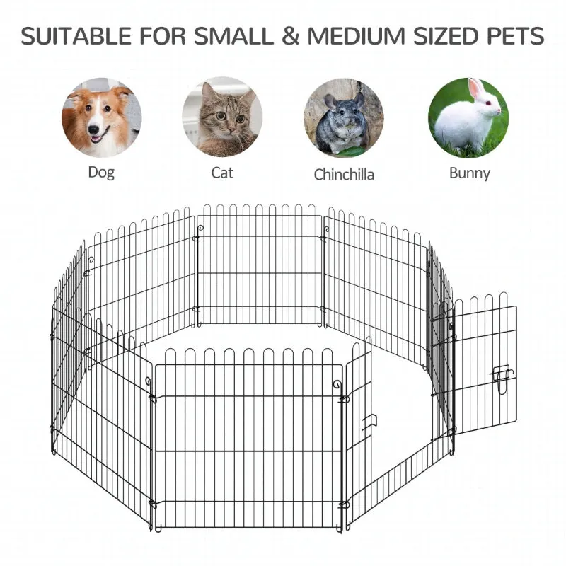 24" 8 Panel Metal Octagon Pet Playpen