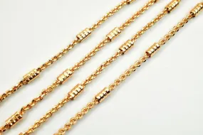 3 Feet 18K Pinky Gold Filled Look, Bar Chain/Cable Chain Width 3mm Thickness 2mm, Gold Filled Look, finding Chain For Jewelry Making PGF16