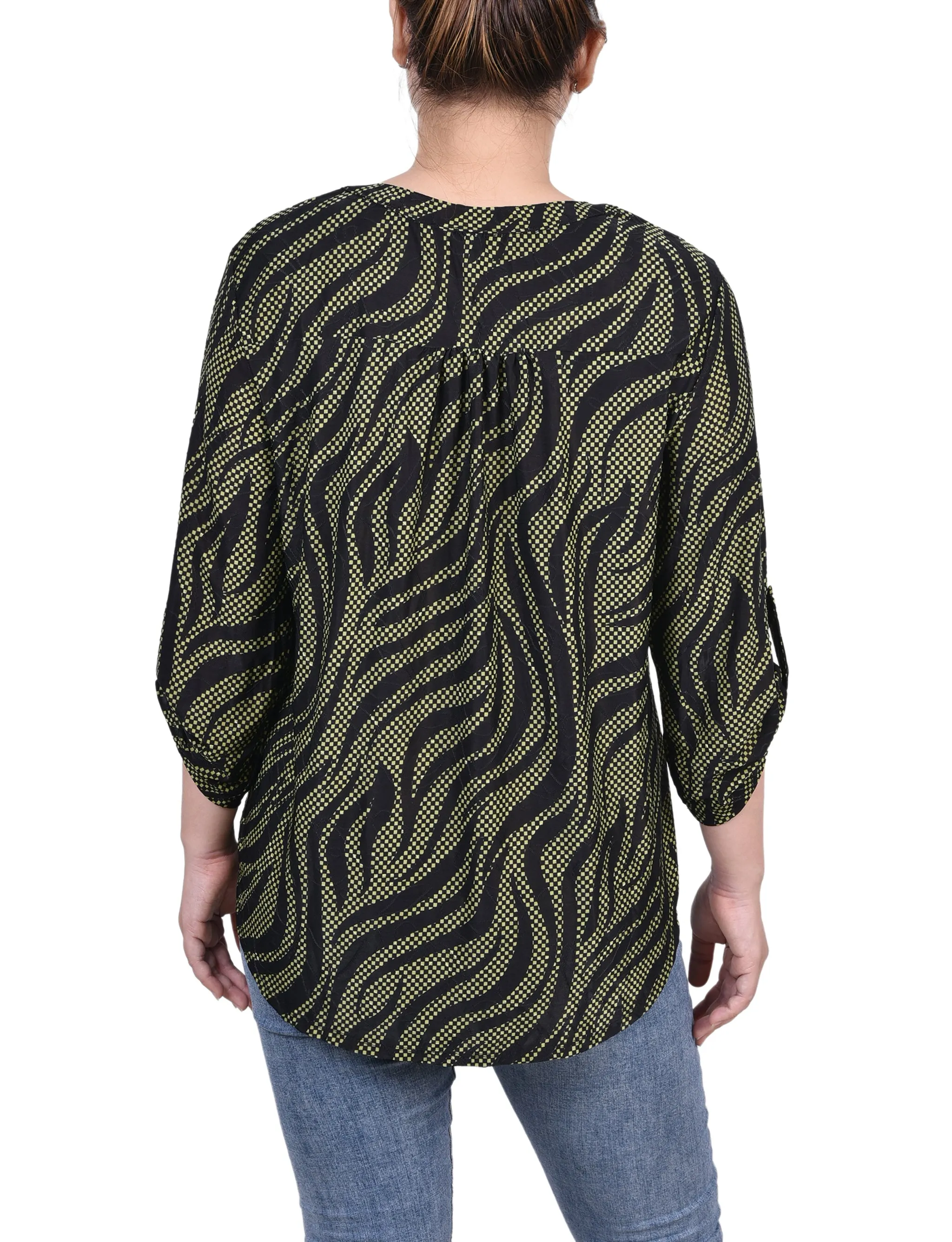 3/4 Roll Tab Pullover Top