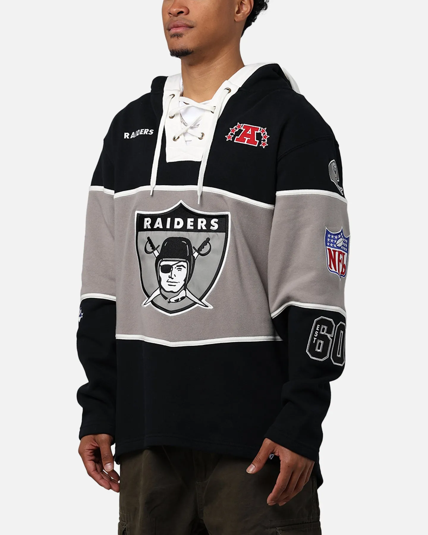 47 Brand Las Vegas Raiders Super Bowl Gridiron Lacer Hoodie Jet Black