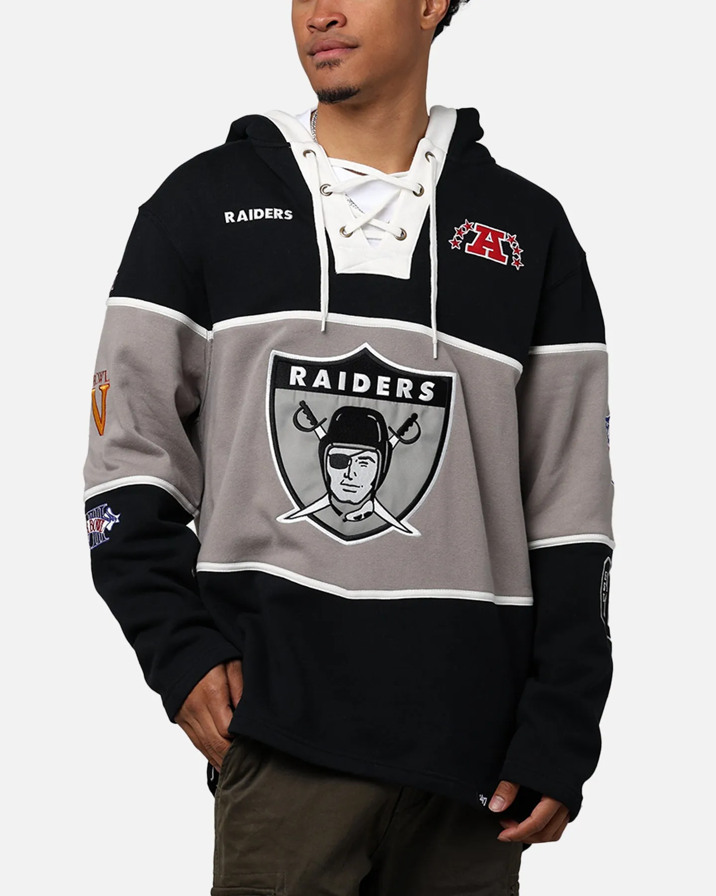 47 Brand Las Vegas Raiders Super Bowl Gridiron Lacer Hoodie Jet Black