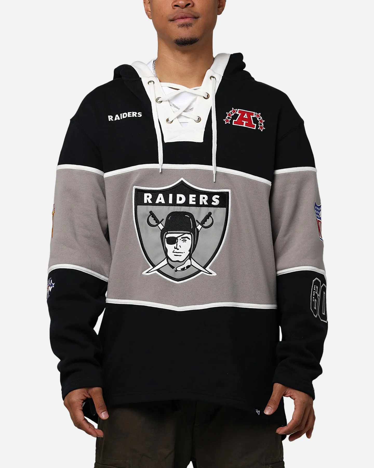 47 Brand Las Vegas Raiders Super Bowl Gridiron Lacer Hoodie Jet Black