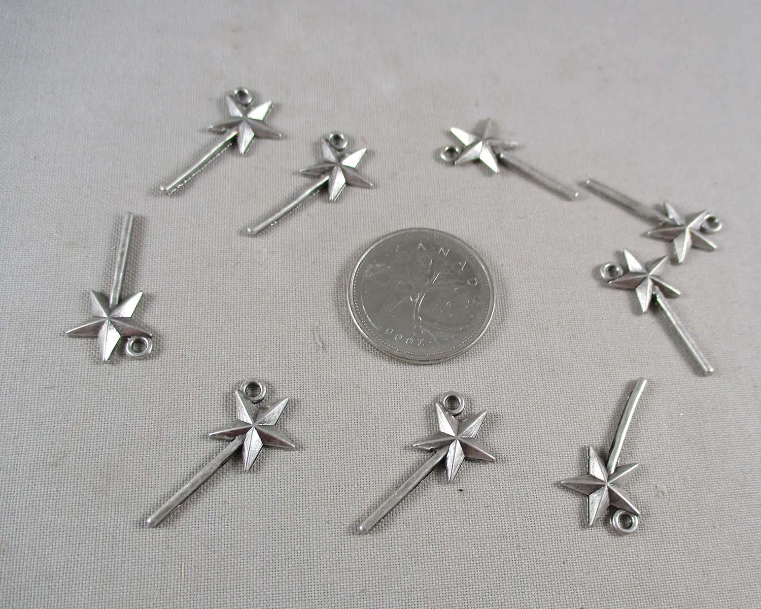 60% OFF!! Fairy Wand Charm Silver Tone 18pcs (0060)