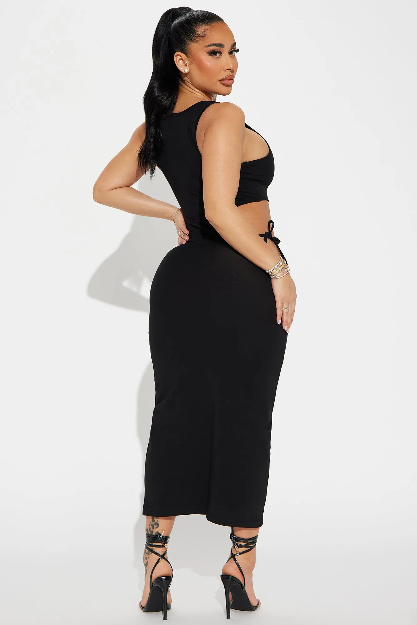 ACDC Cut Out Midi Dress - Black