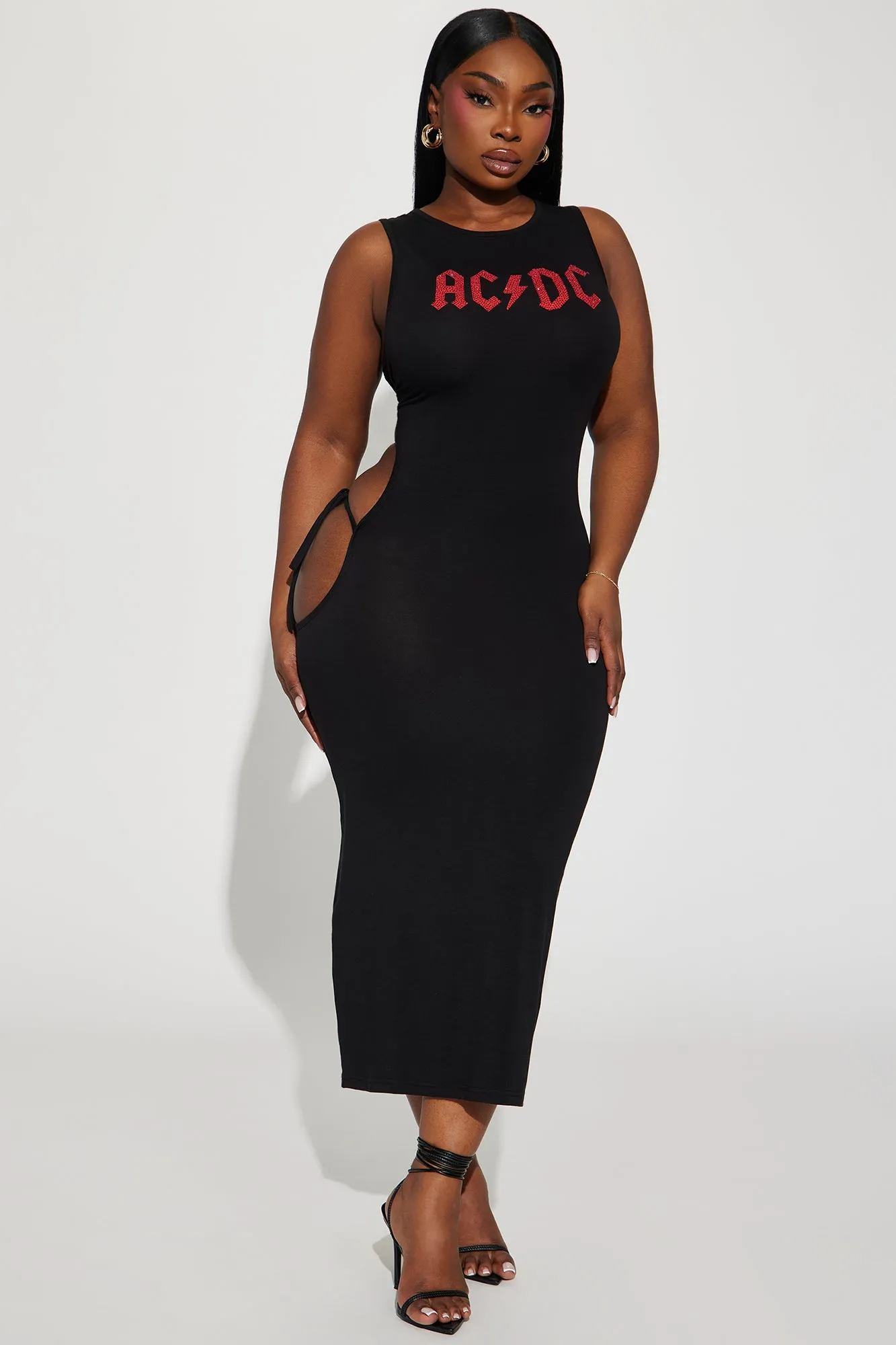 ACDC Cut Out Midi Dress - Black