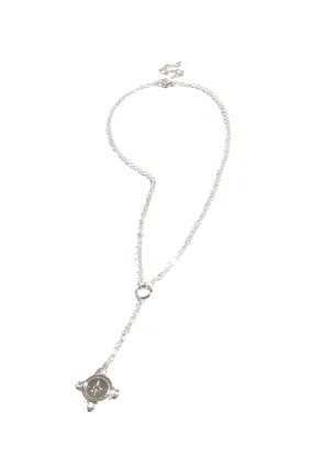 Adorne Diamante Star Charm Y Necklace Crystal Silver