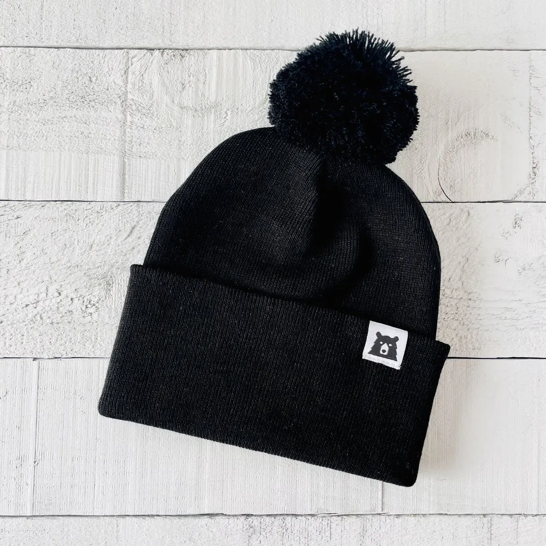 Adult Bear Pom Toque - Black (Final Sale)