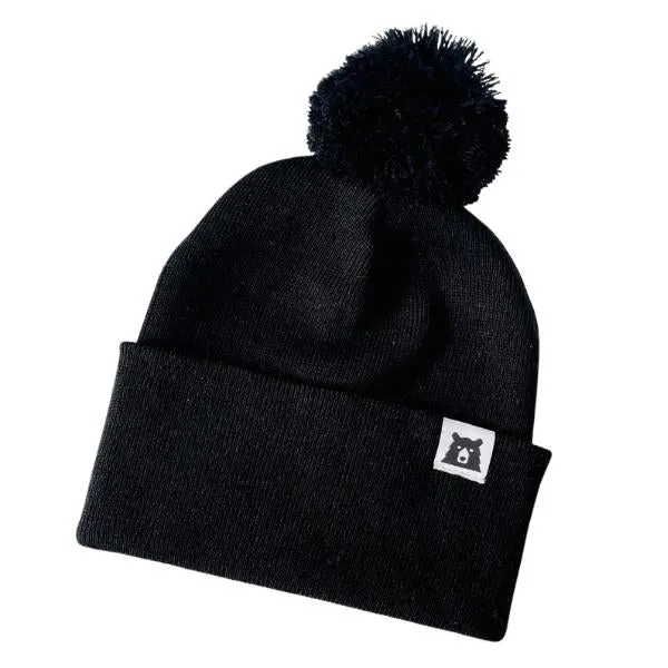 Adult Bear Pom Toque - Black (Final Sale)