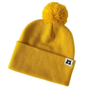 Adult Bear Pom Toque - Golden Yellow