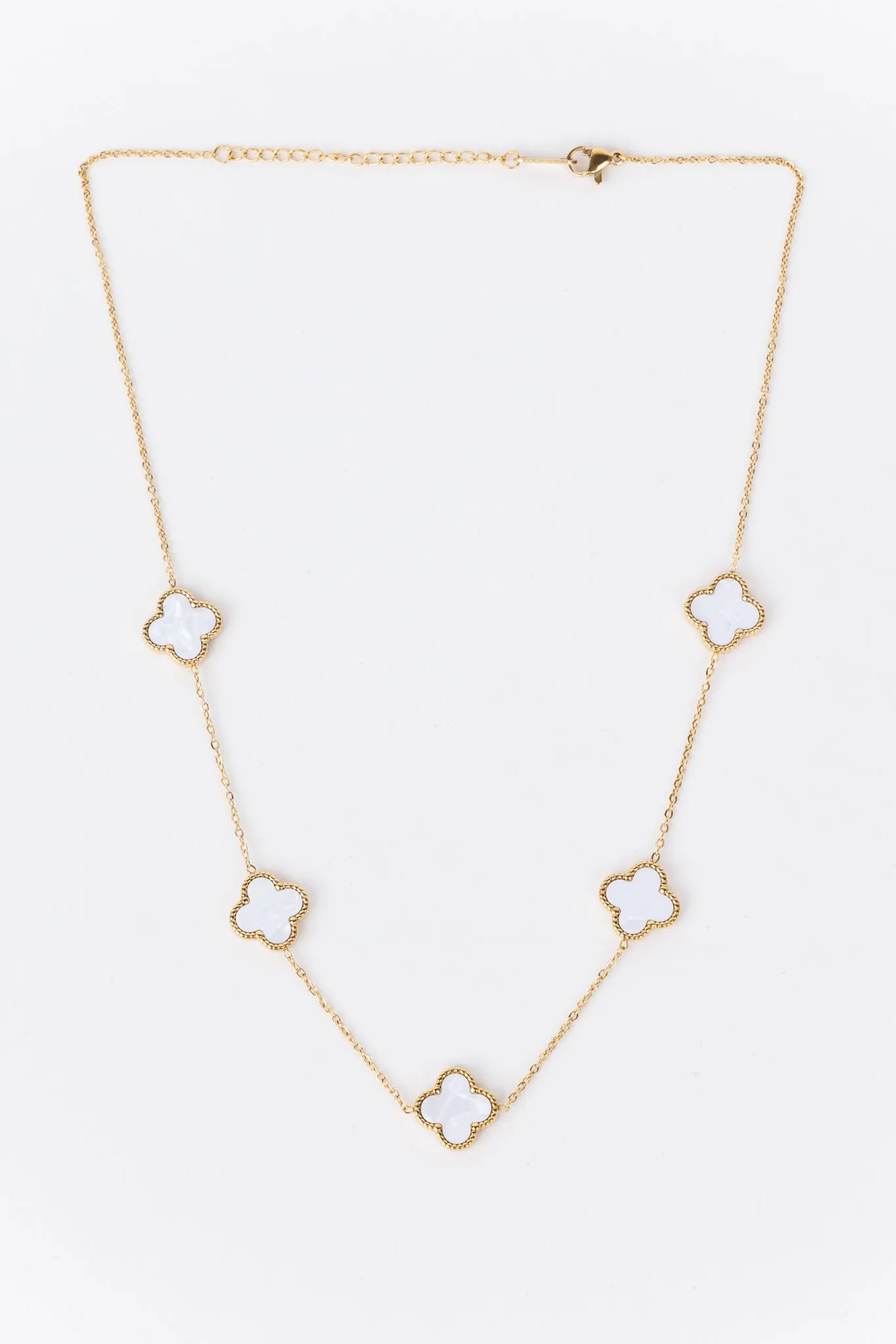 Alora Clover Necklace- White