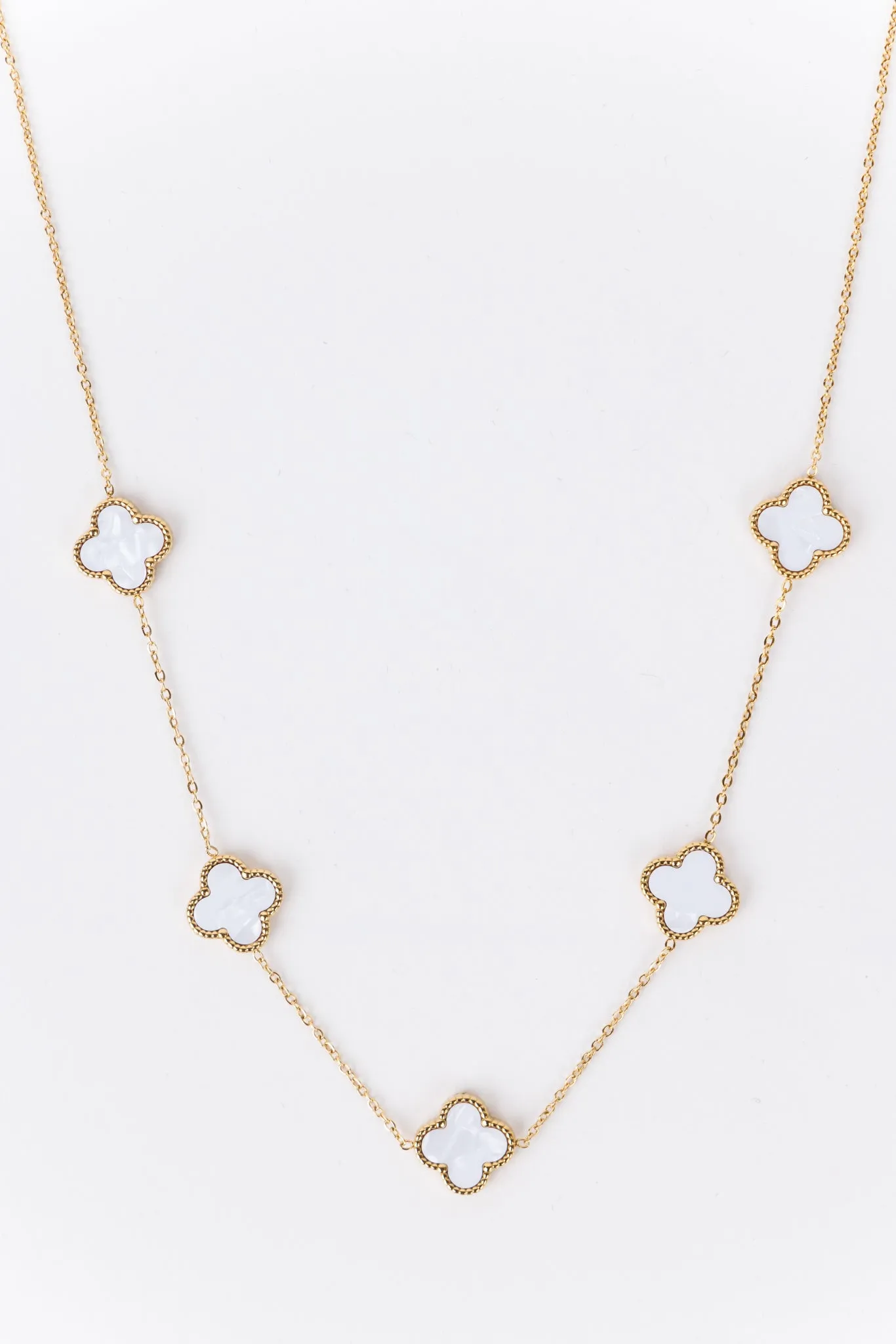 Alora Clover Necklace- White