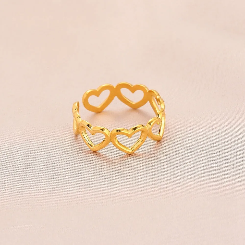 Anillo unitalla ajustable corazones