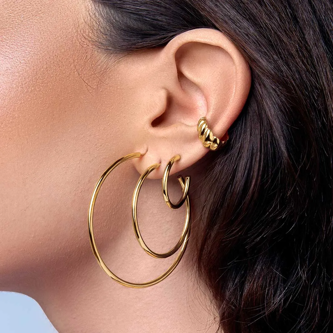 Ankara Gold Hoop Earrings