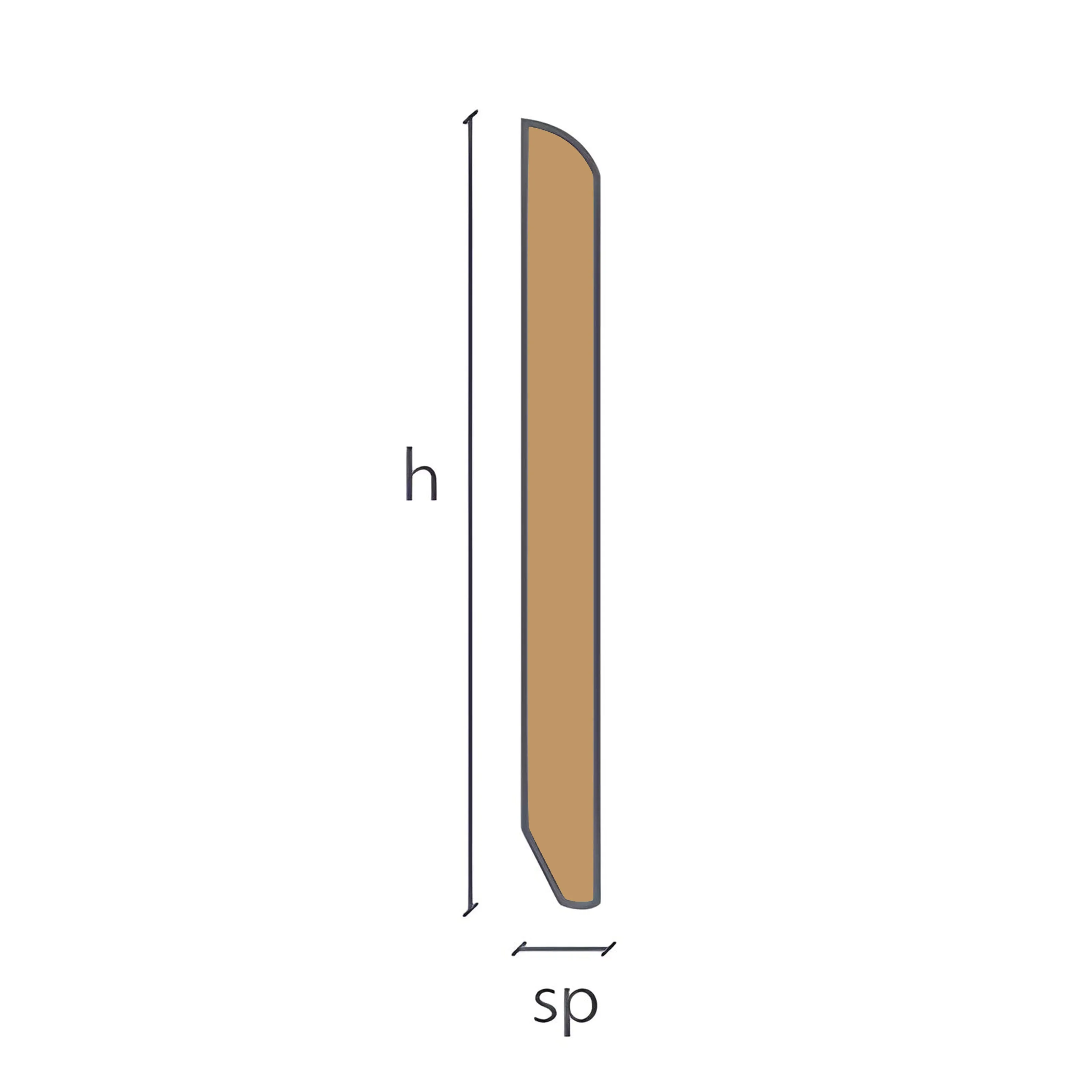 Battiscopa in legno impiallacciato 80X13mm finiture particolari (spazzolato, decapato, cera ecc.)