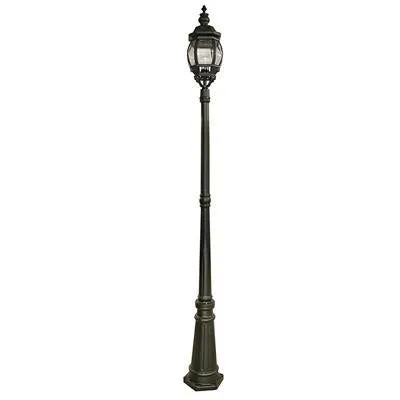 BEL AIRE 221CM OUTDOOR POST - SILK BLACK & GLASS, IP44