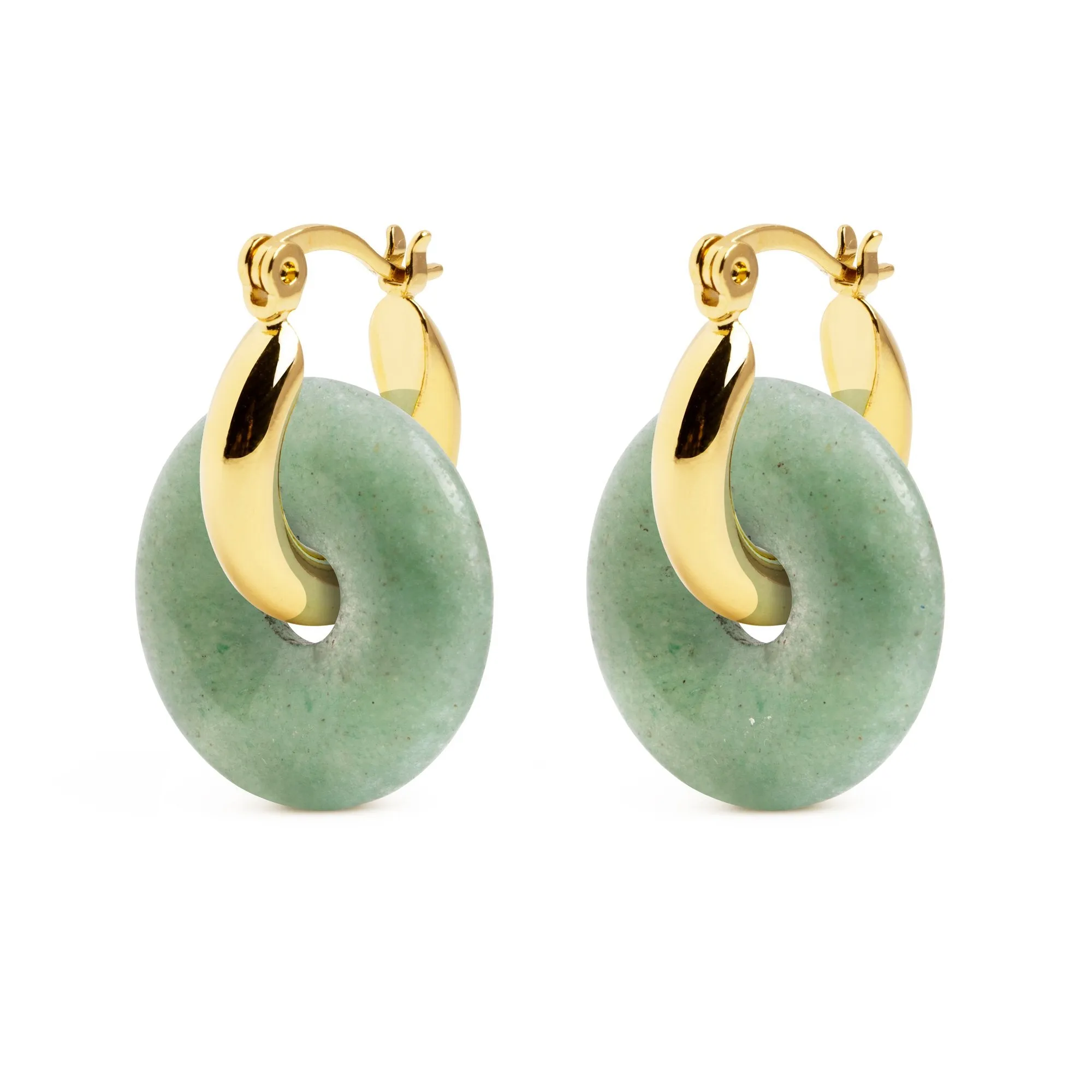 Bella Jade Gold Hoop Earrings