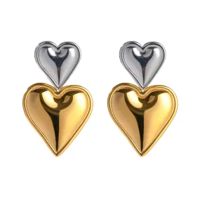 Bi-metal Heart Studs