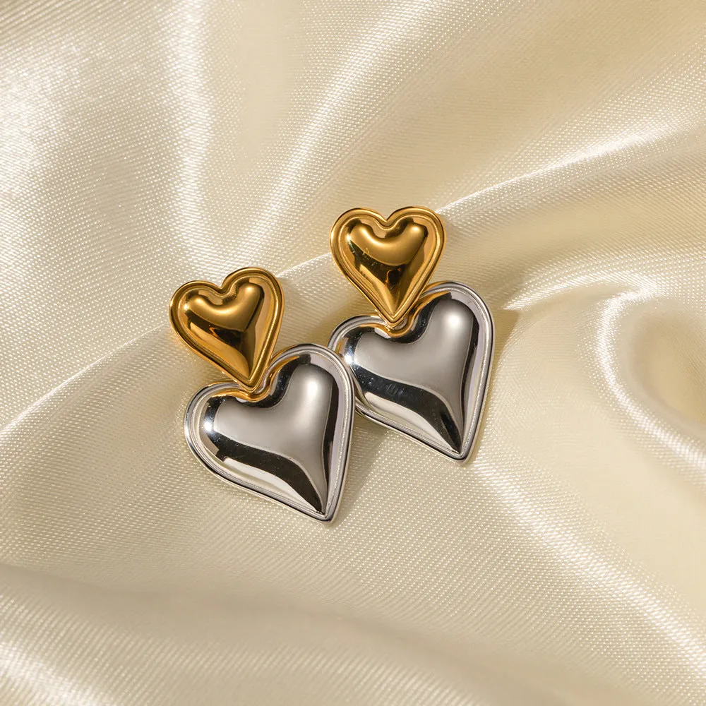 Bi-metal Heart Studs