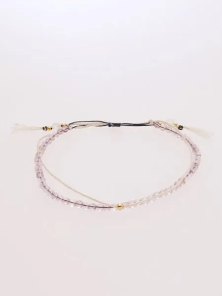 Birthstone Silk Braid Anklet- FEB