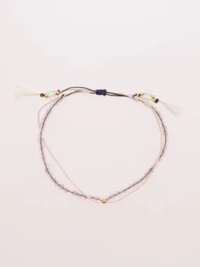 Birthstone Silk Braid Anklet- FEB