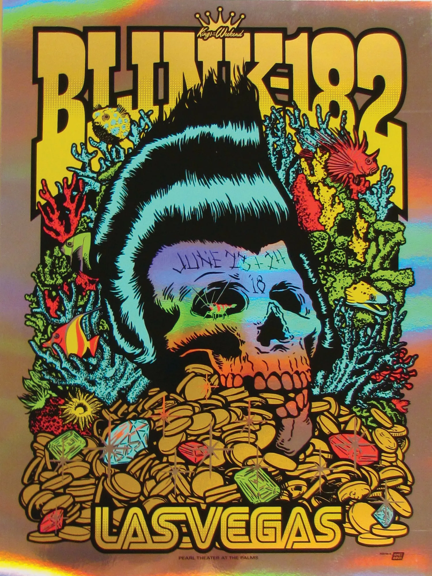 Blink-182 2018 Las Vegas, NV Poster - Rainbow Foil Edition