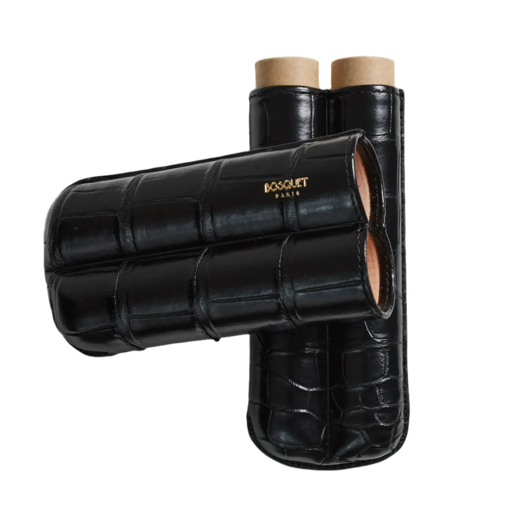 Bosquet Crocodile Cigar Case, Black